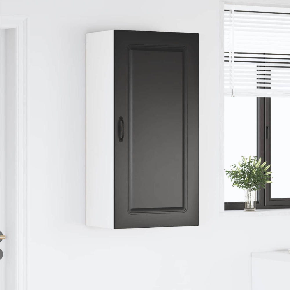 vidaXL Single Door Black Kitchen Wall Cabinet Image 9