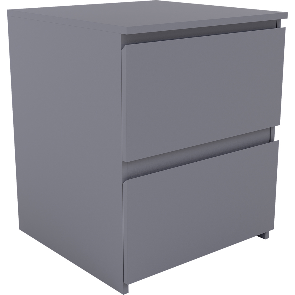Vida Designs Denver 2 Drawer Grey Bedside Table Image 3