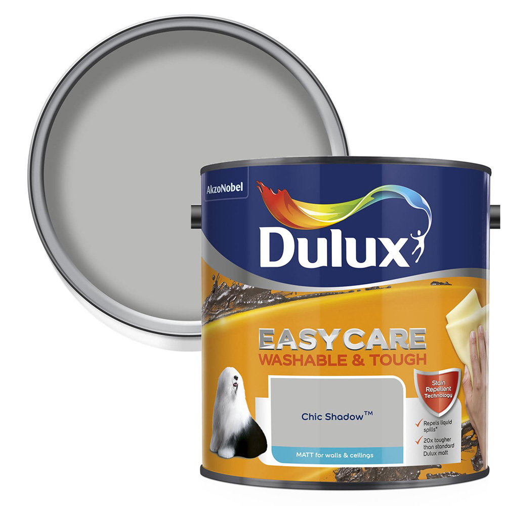 Dulux Easycare Washable & Tough Chic Shadow Matt Emulsion Paint 2.5L Image 1