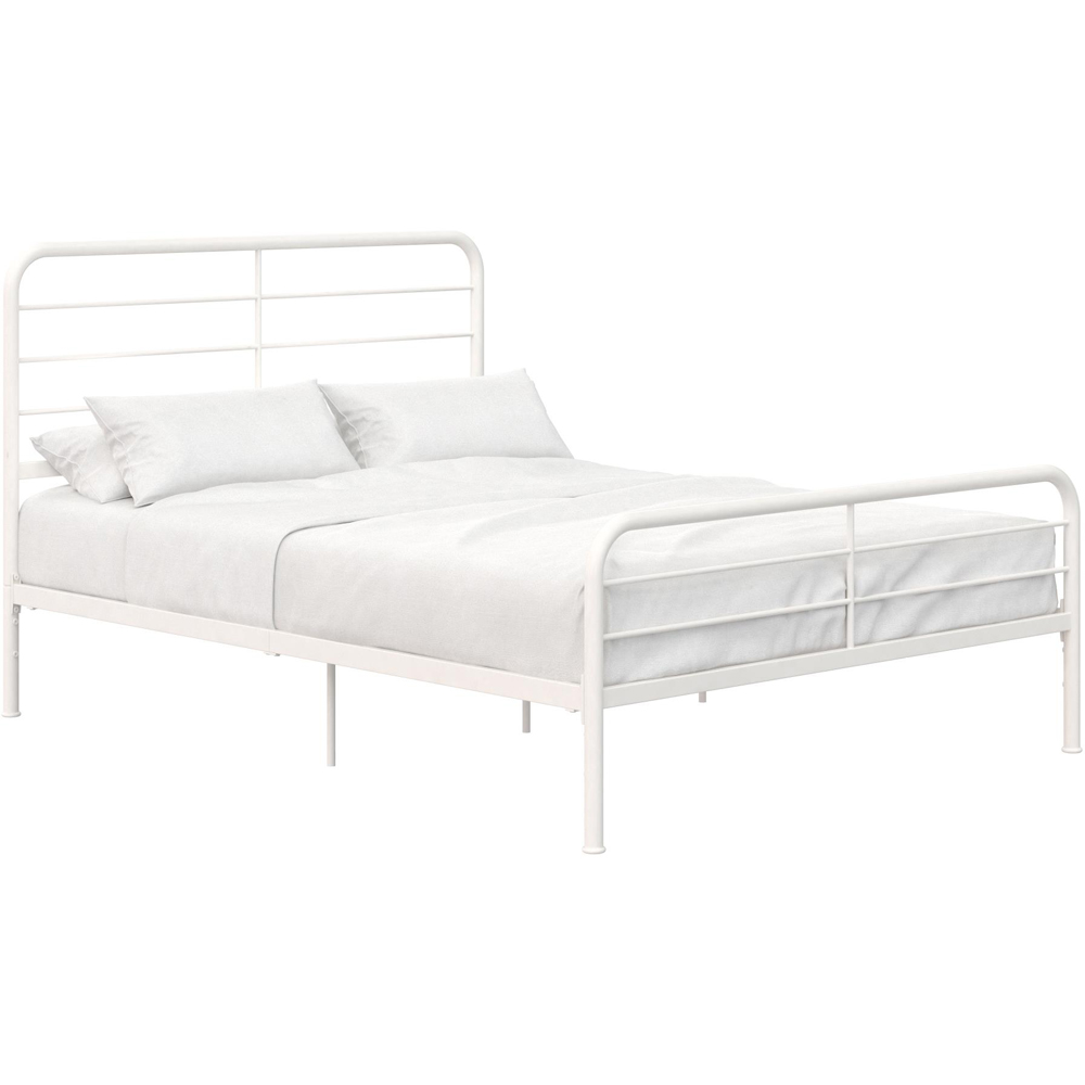Dorel Millie King Size White Metal Bed Frame Image 4