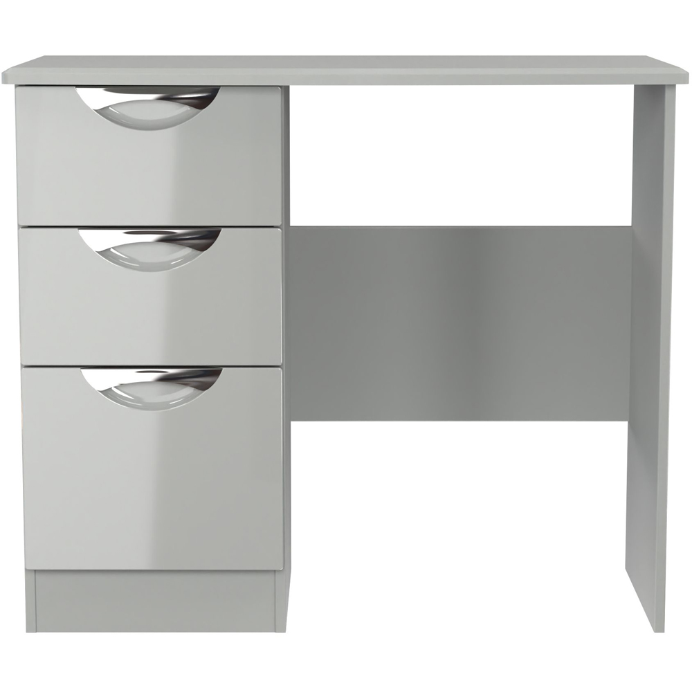 Crowndale Camden 3 Drawer Grey Gloss and Dusk Grey Dressing Table Ready Assembled Image 2