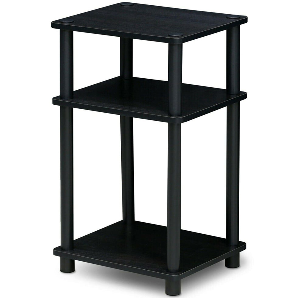 Walplus 2 Shelf Americano and Black Turn-N-Tube End Table Image 2