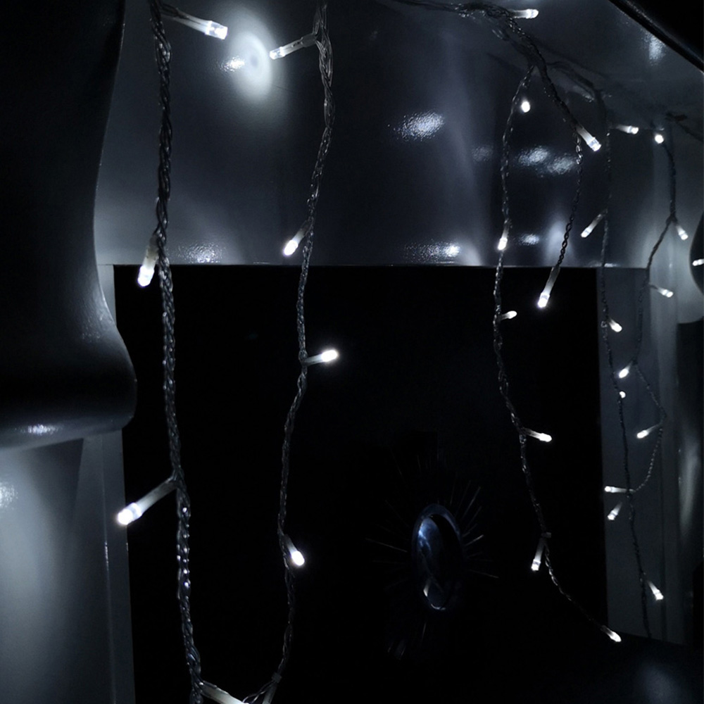 Premier 960 Cool White LED Clear Cable Snowing Icicle Light 23.8m Image 3