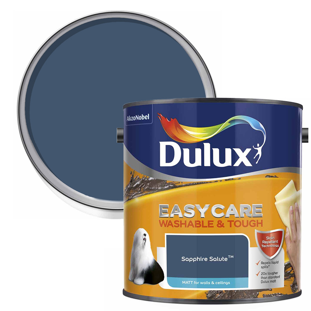 Dulux Easycare Washable & Tough Sapphire Salute Matt Emulsion Paint 2.5L Image 1