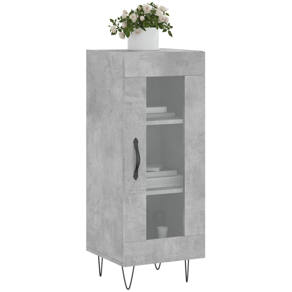 vidaXL Single Door 3 Shelf Concrete Grey Sideboard Image 3