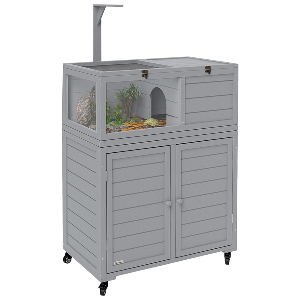 PawHut Tortoise House with Storage Cabinet Image 3