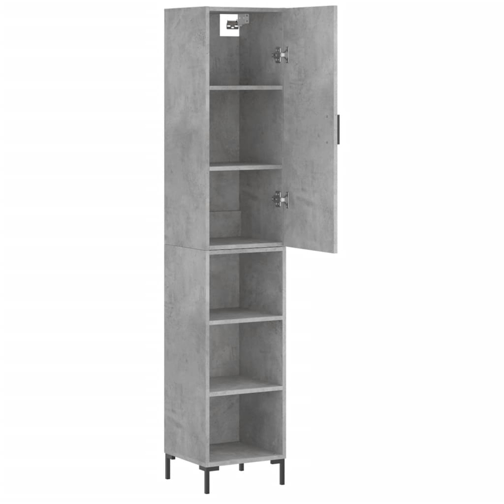 vidaXL Single Door 3 Shelf Concrete Grey Highboard Image 4