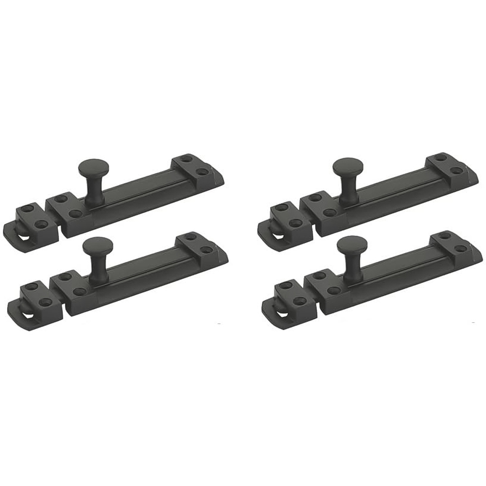 Golden Grace Matt Black Security Door Slide Bolt 4 Pack Image 1