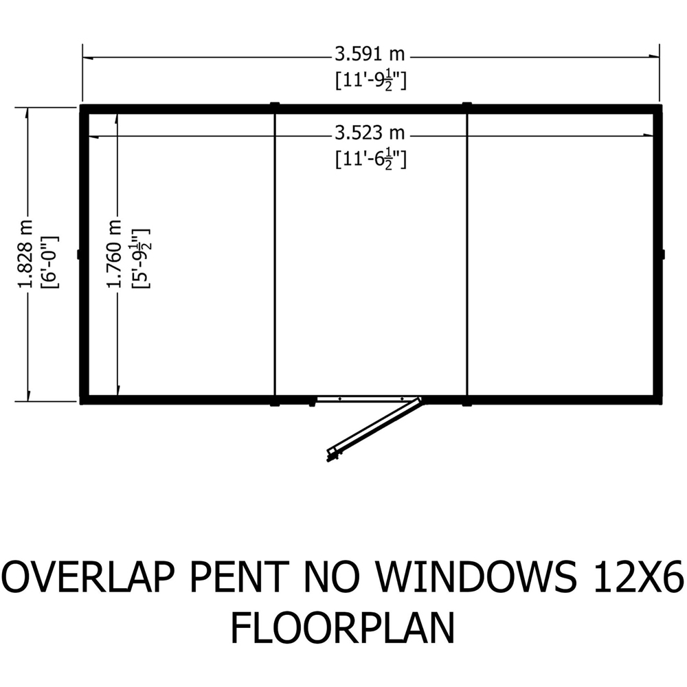 Shire 12 x 6ft Overlap Pent Garden Shed with Windows Image 9