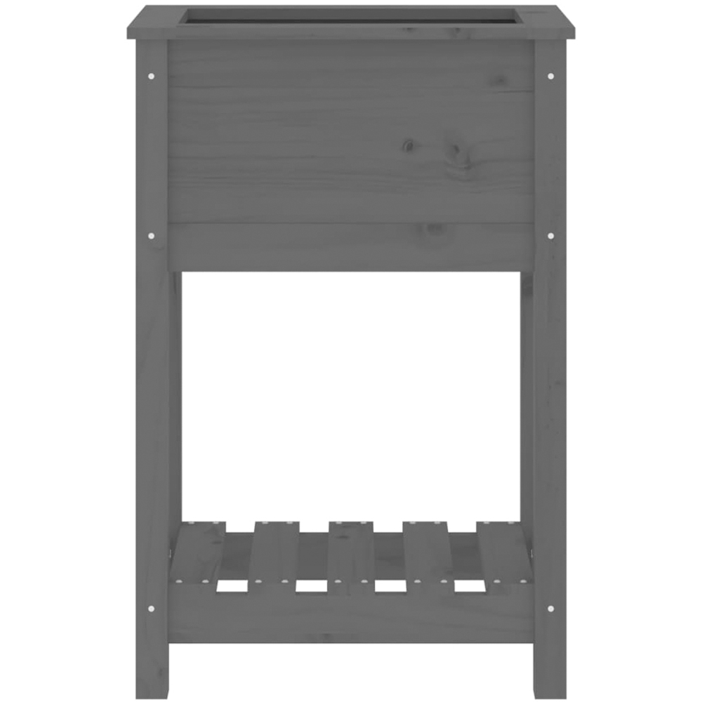 vidaXL Single Shelf Grey Solid Pine Wood Garden Planter 81 x 54 x 34.5cm Image 4