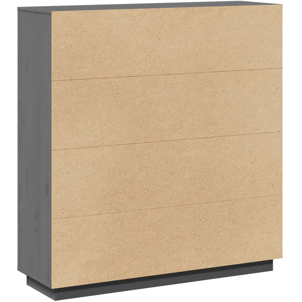 vidaXL 5 Door 4 Open Shelf Grey Solid Wood Pine Highboard Image 9
