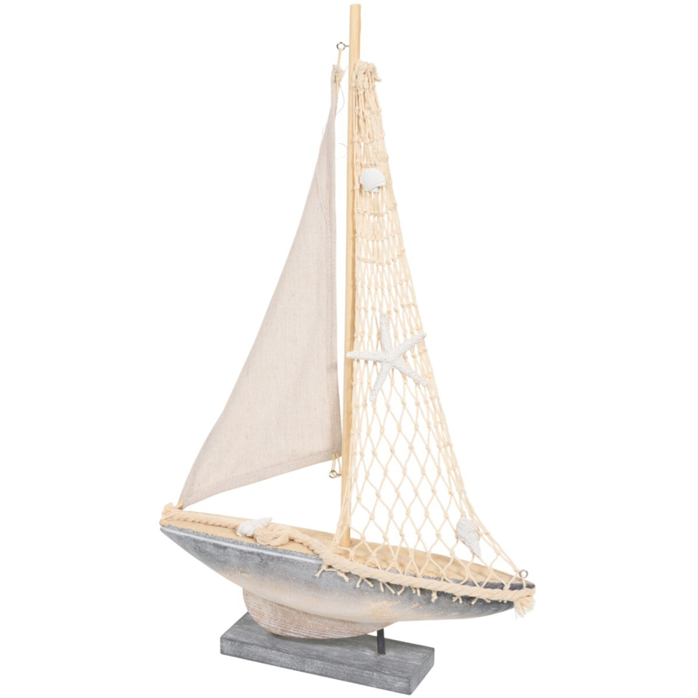 Wooden Sailboat Ornament Natural Image 4