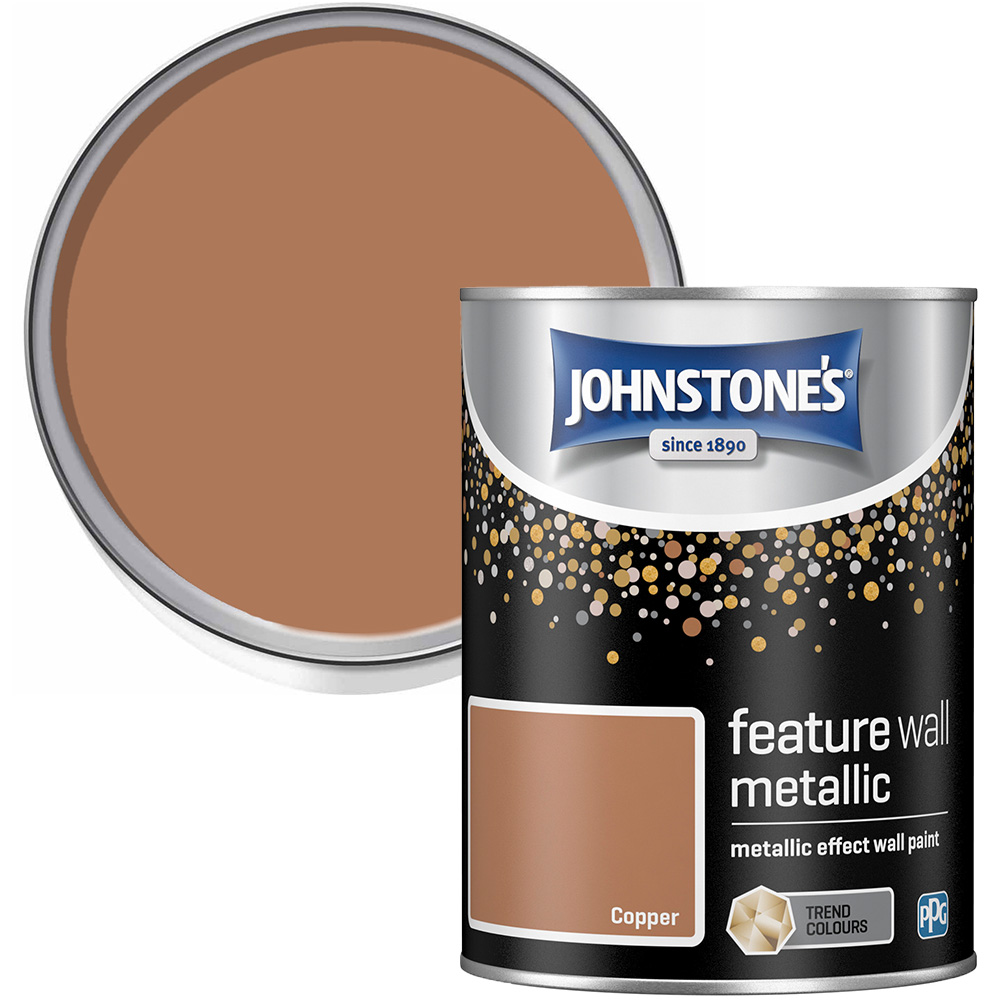 Johnstone's Feature Wall Copper Metallic Paint 1.25L Image 1