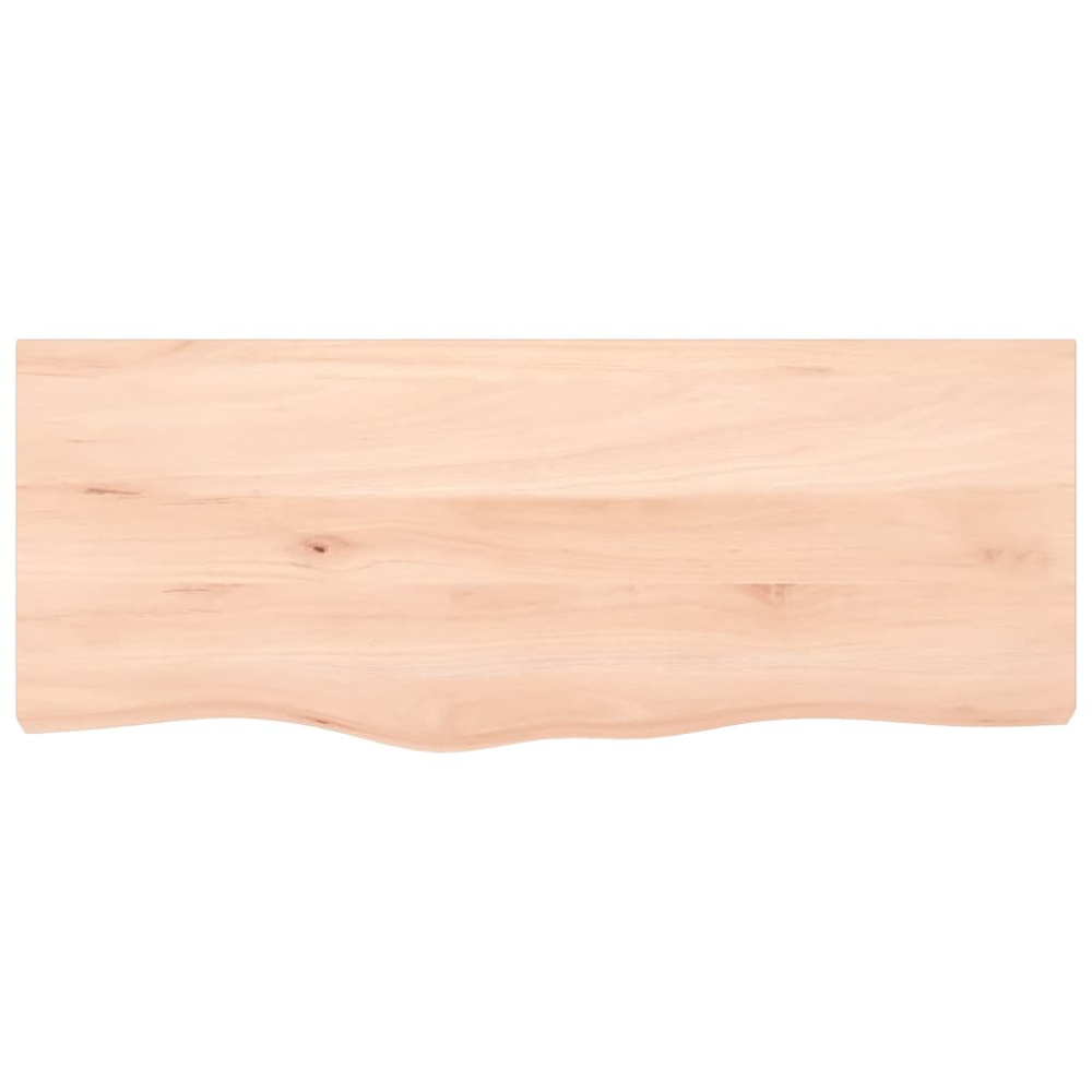 vidaXL 100cm Natural Untreated Solid Oak Wood Floating Wall Shelf Image 3