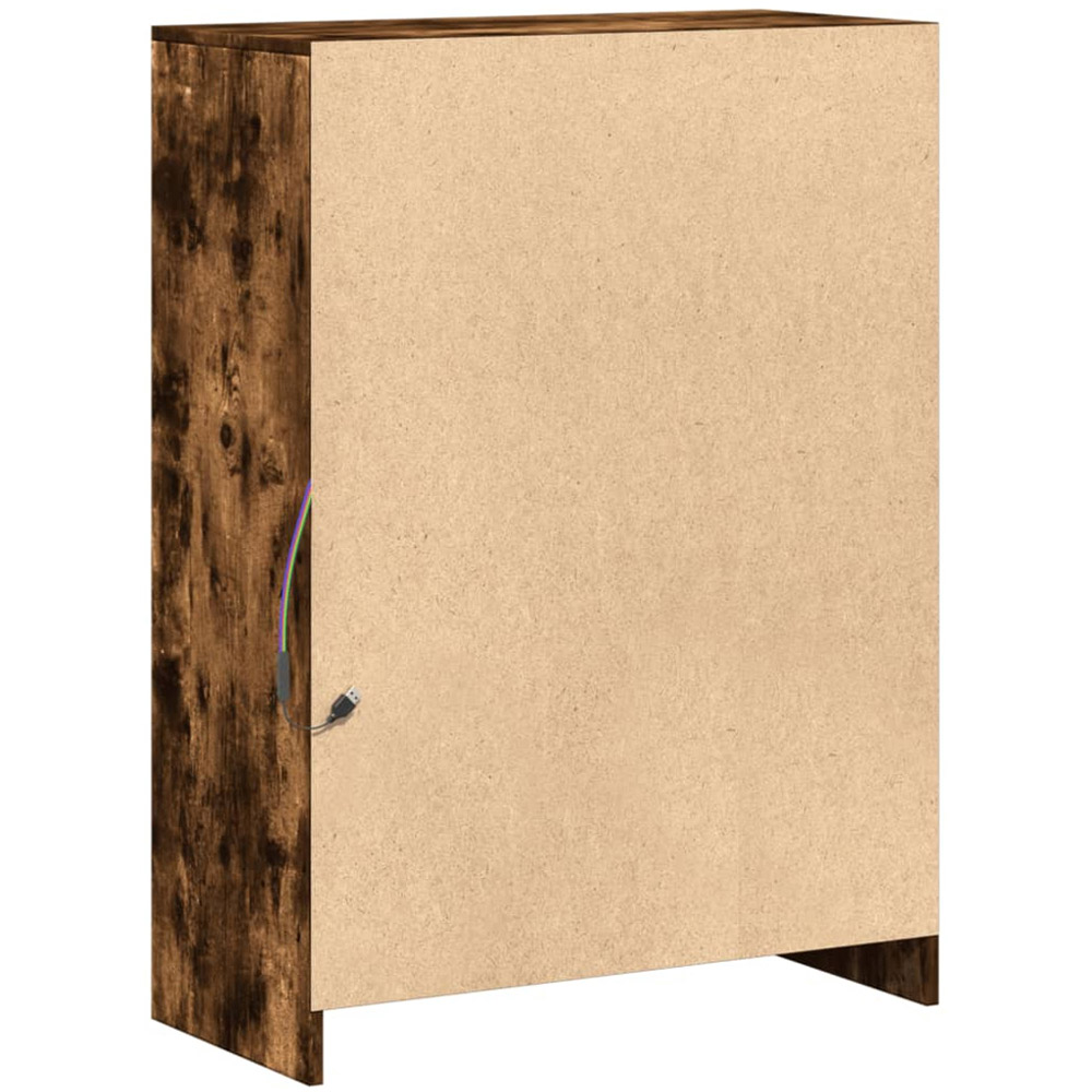 vidaXL 2 Door Single Shelf Smoked Oak Sideboard with RGB LED Lights Image 9