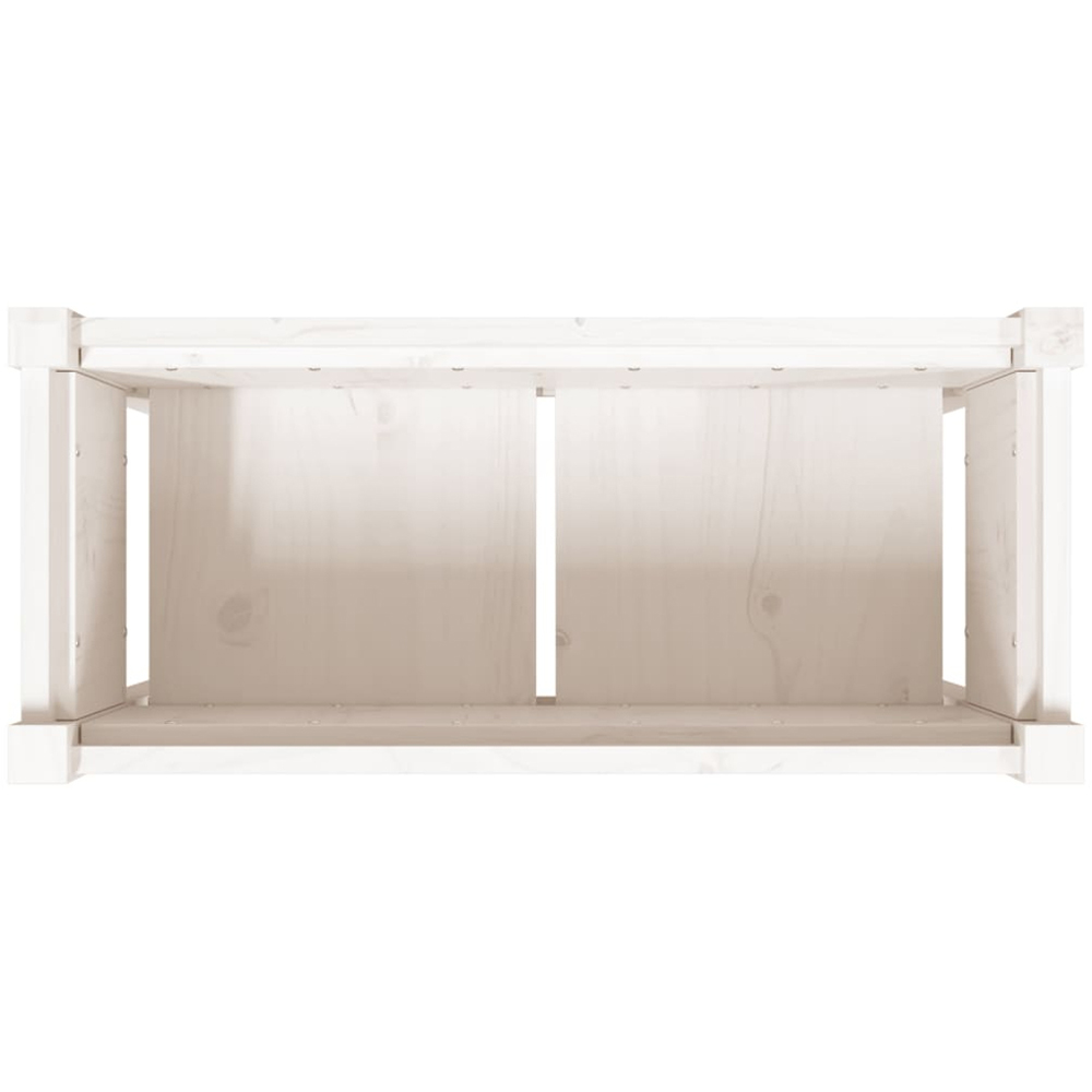 vidaXL White Solid Pine Wood Garden Planter with Legs 71 x 70 x 31cm Image 7