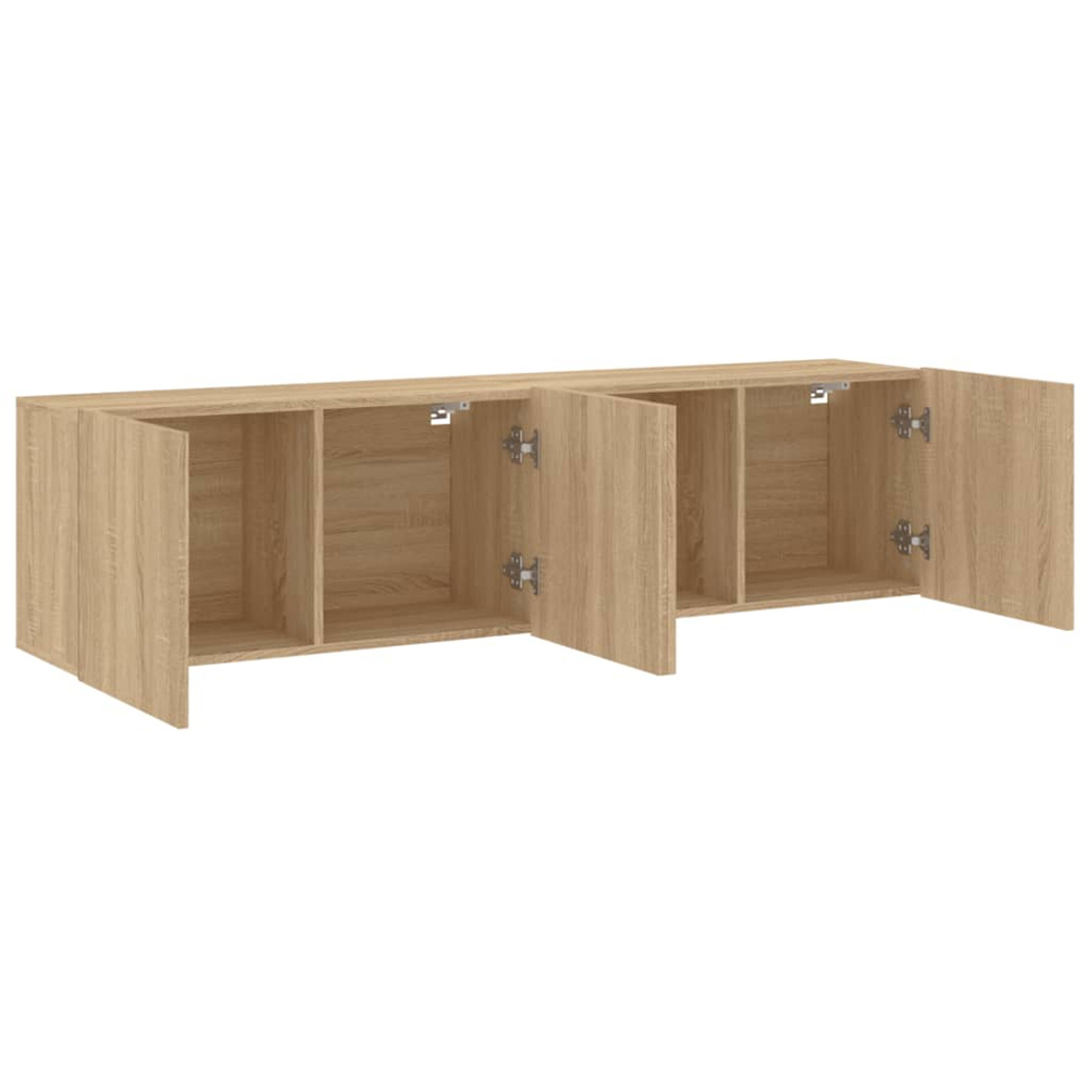 vidaXL 2 Door Sonoma Oak Wall Mounted TV Cabinet Set of 2 Image 6