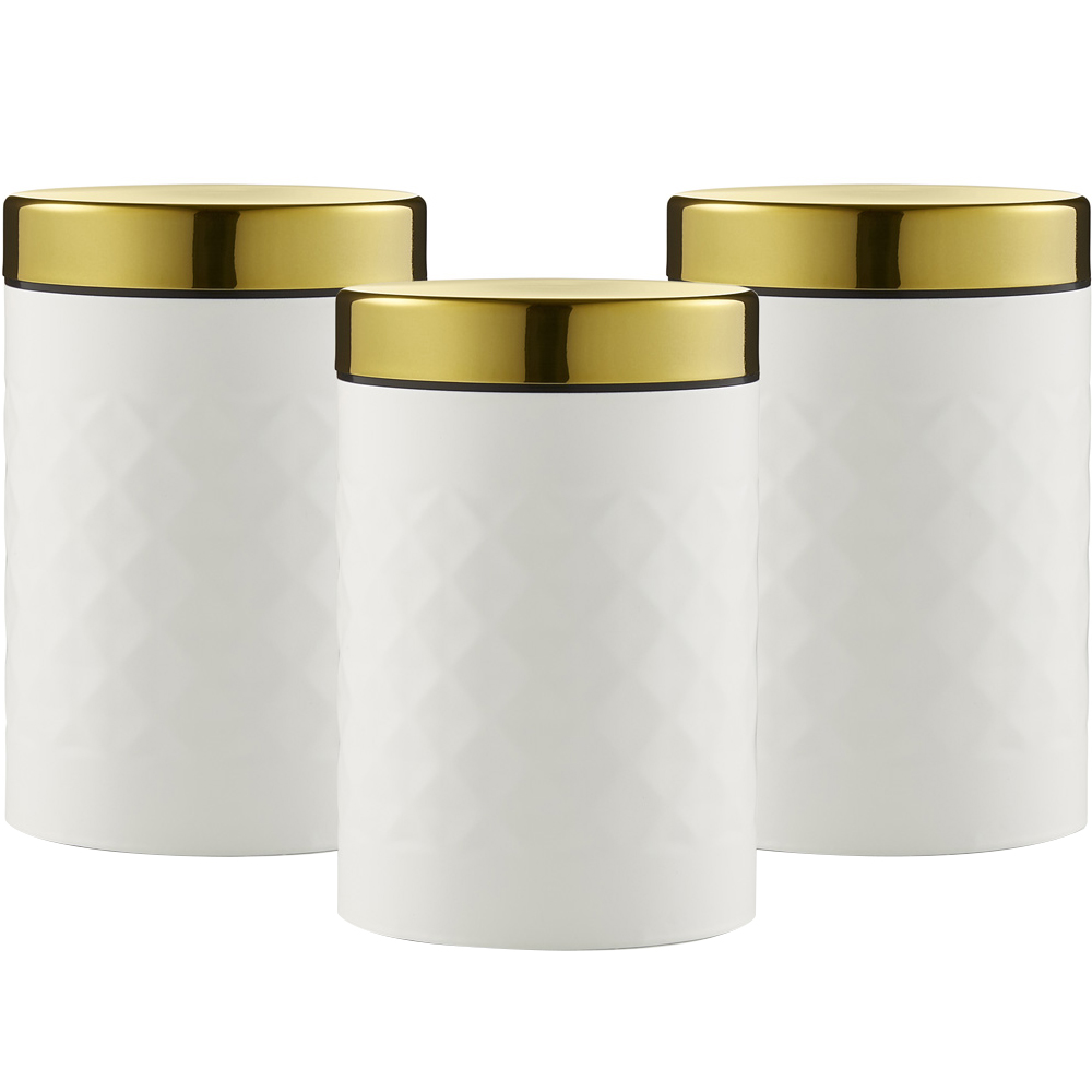 Swan Gatsby White Diamond Pattern Canisters 3 Piece Image 1