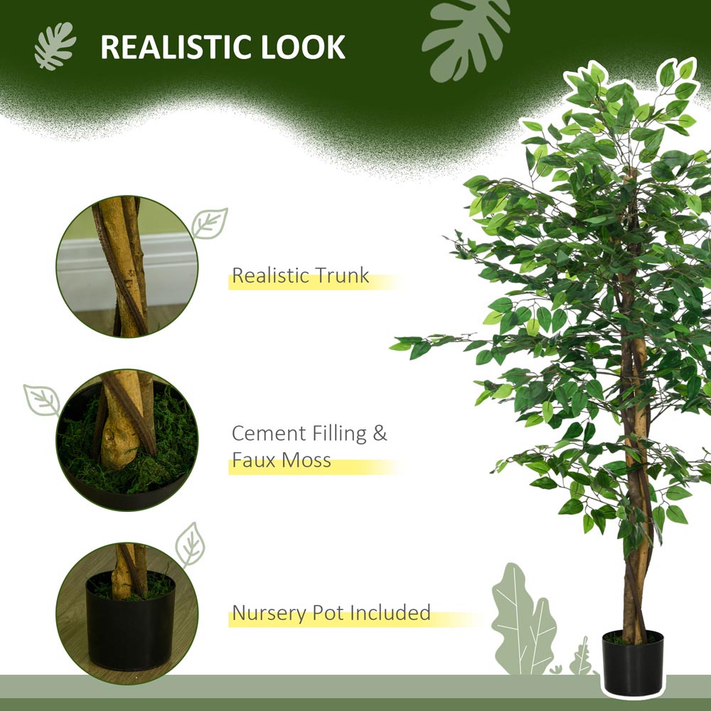 Portland Artificial Ficus Tree in Pot 150cm Image 7