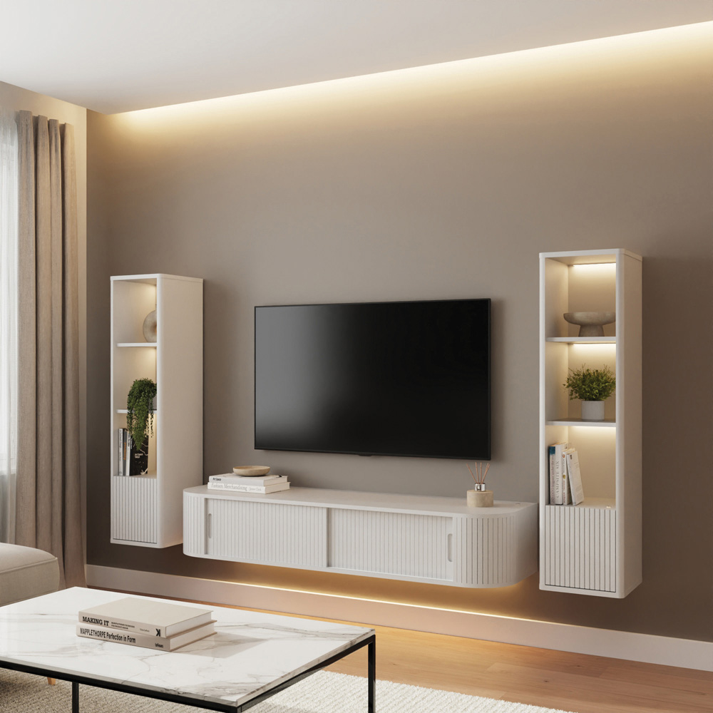 GFW Mateo White 3 Piece Living Room Furniture Set Image 7