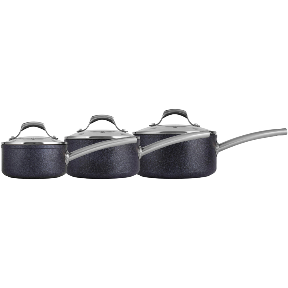 Tower TruStone 3 Piece Black Forged Aluminium Non-Stick Saucepan Set Image 3