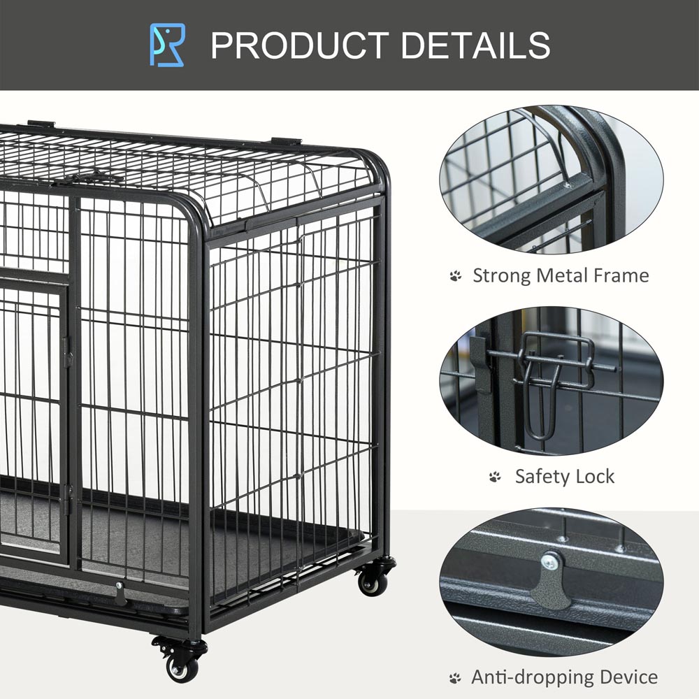 PawHut 109 x 71 x 78cm Metal Dog Cage Kennel Image 6