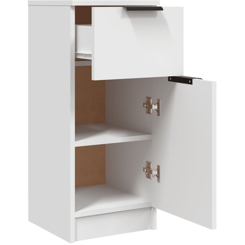 vidaXL Single Door Single Drawer White Sideboard Set of 2 Image 4
