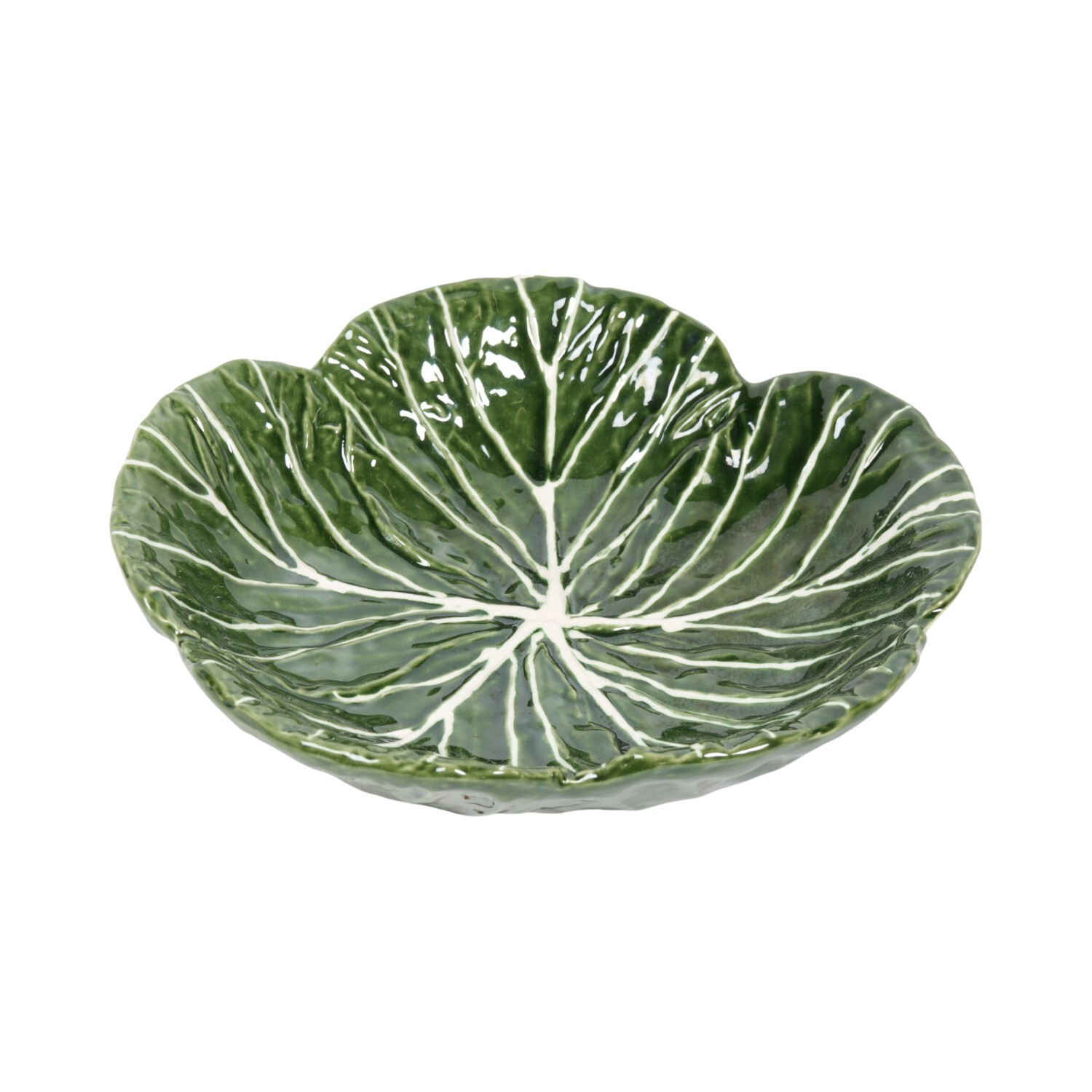 Embossed Cabbage Leaf Bowl Green Image 1
