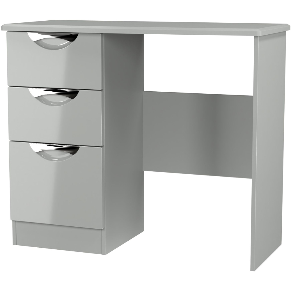 Crowndale Camden 3 Drawer Grey Gloss and Dusk Grey Dressing Table Ready Assembled Image 4