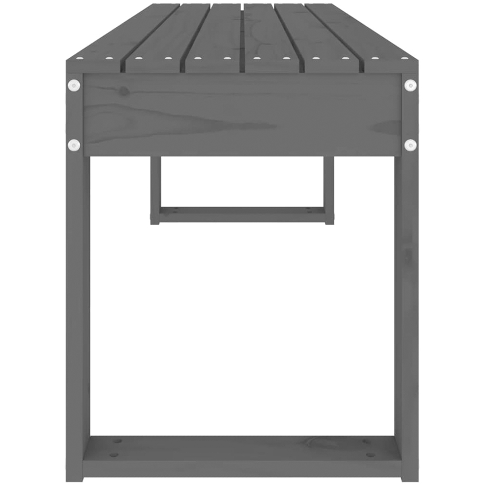 vidaXL Grey Solid Pine Wood Slatted Garden Bench 110 x 38 x 45cm Image 4