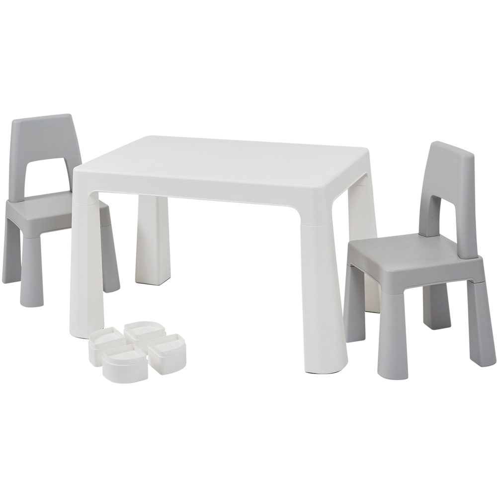 Liberty House Toys Grey and White Kids Height Adjustable Table and Chairs Image 3