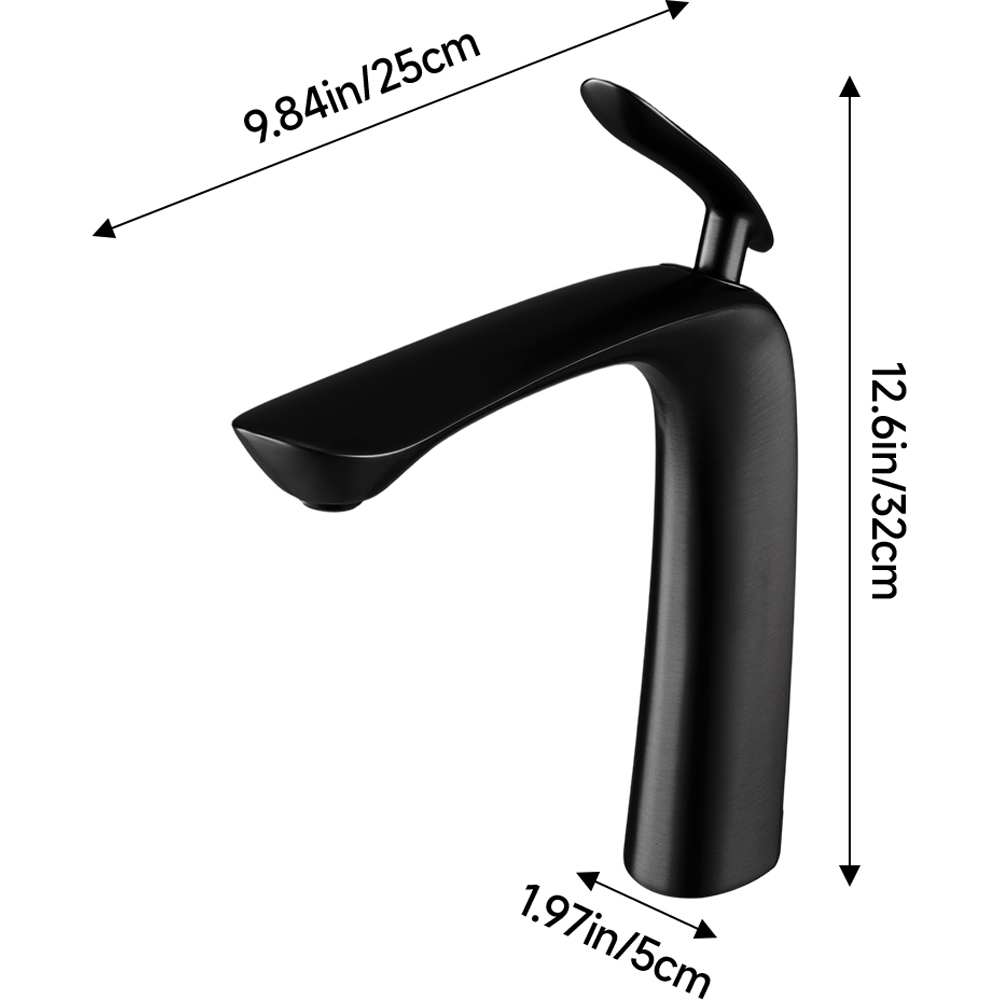 Living and Home Black Metal Basin Mixer Tap Image 7
