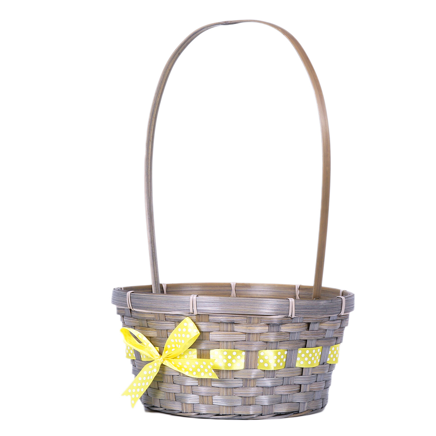 Large Grey Bamboo Basket Image 2