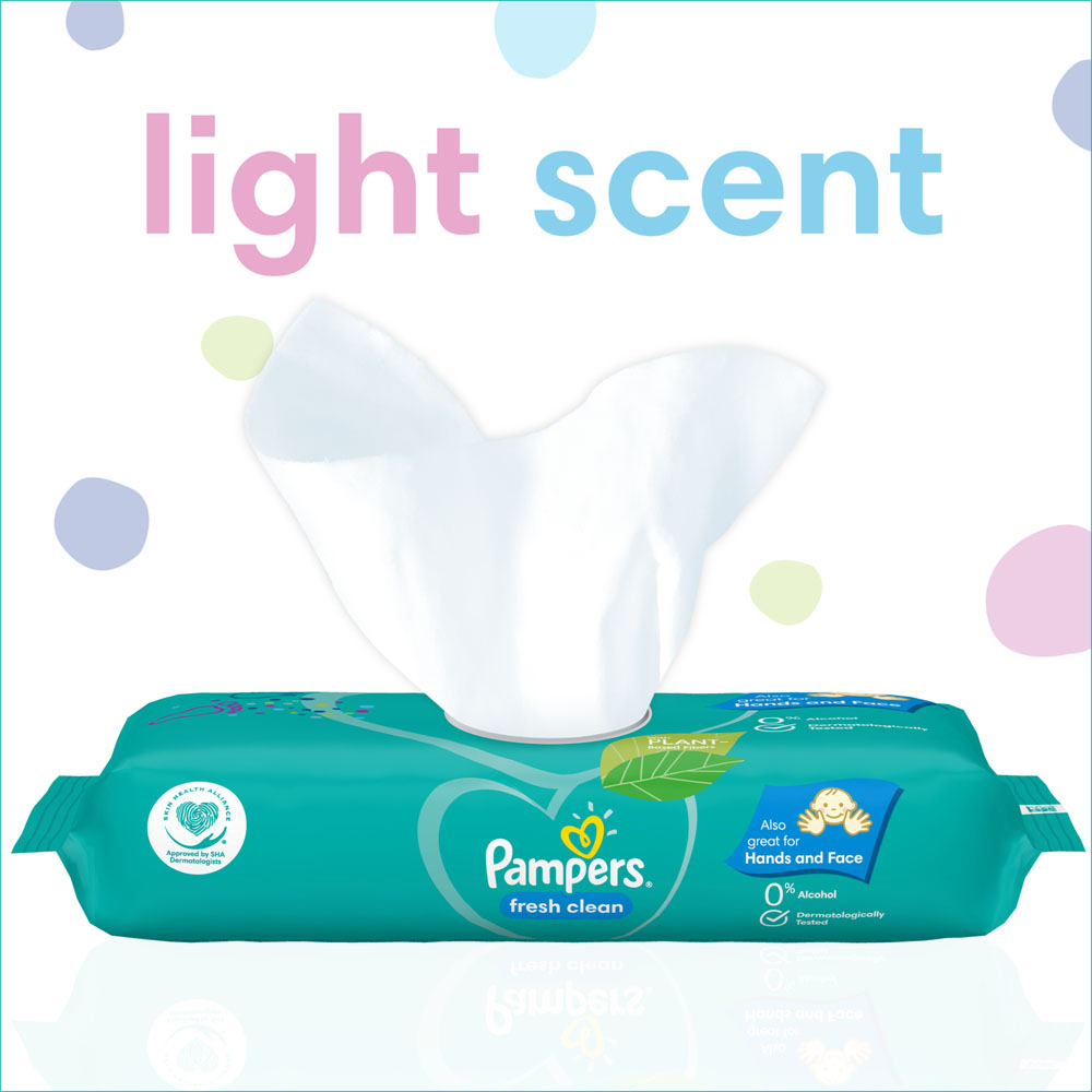 Pampers Fresh Clean Wipes for Children 4 Pack 208 Wipes Image 6