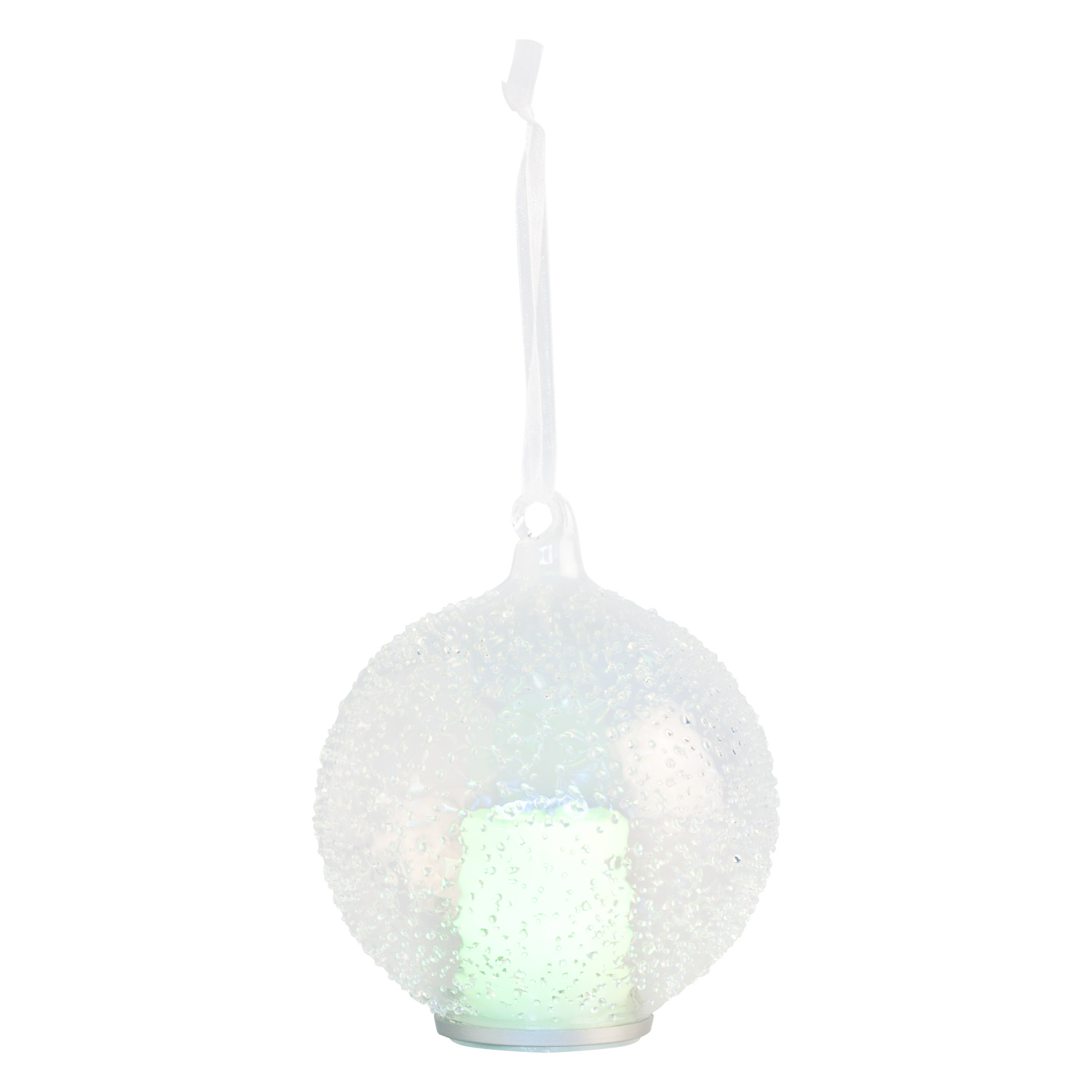 LED Clear Candle Christmas Bauble Image 2