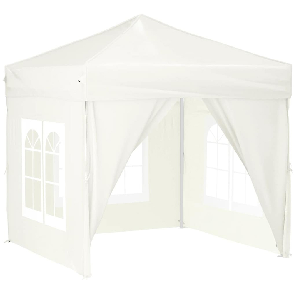 vidaXL 2 x 2m Cream Foldable Party Tent with Sidewalls Image 2