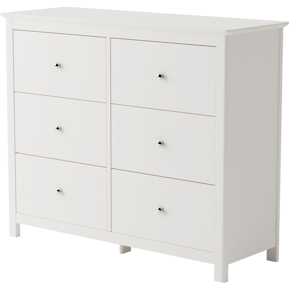 Core Products Nairn 6 Drawer White Wide Chest of Drawers Image 2