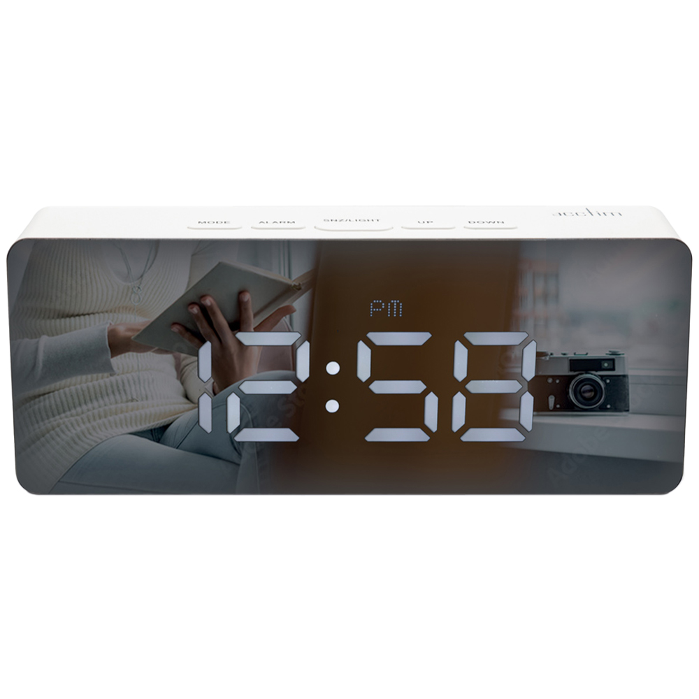 Acctim Medina White LED Alarm Clock Image 1