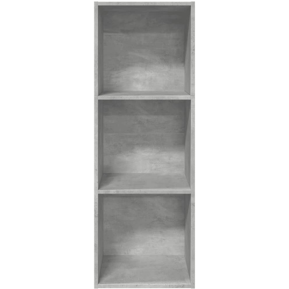 vidaXL 3 Shelf Concrete Grey Bookcase Image 4