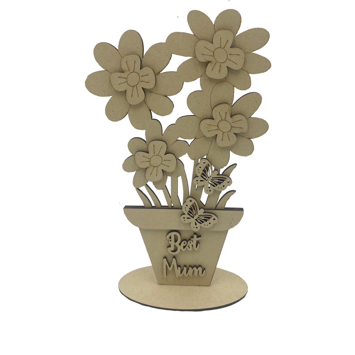 Best Mum Wooden Standing Flowerpot Brown Image 1