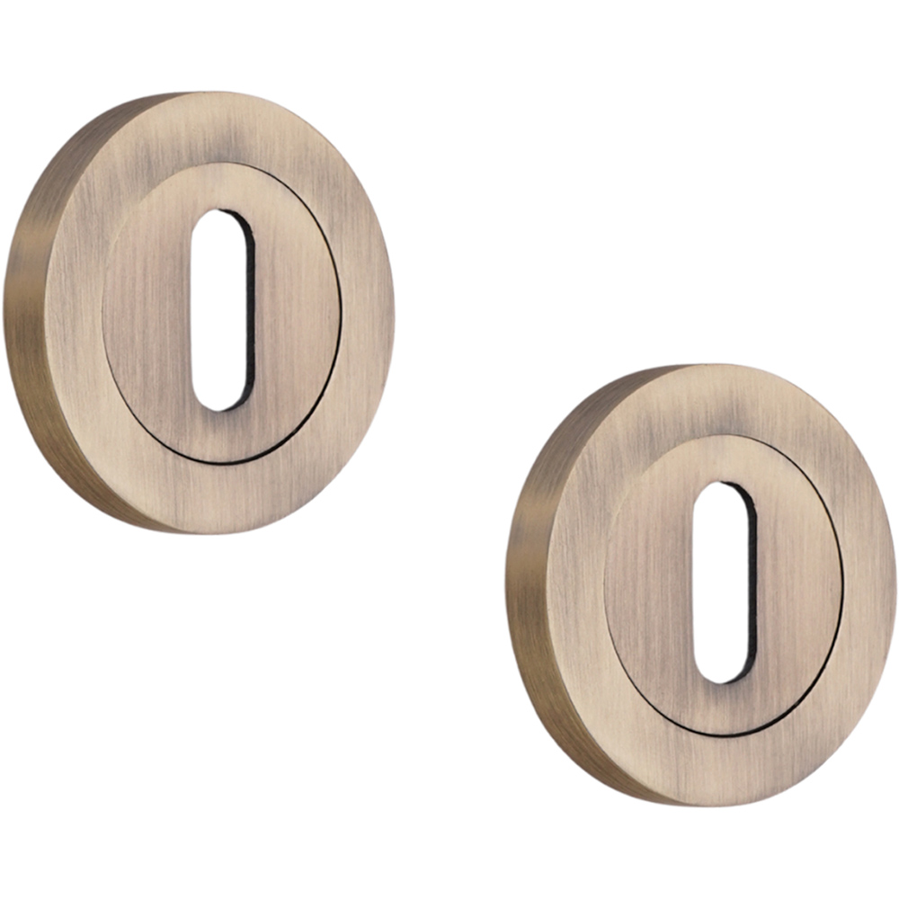 Spira Brass Matt Antique Oval Standard Escutcheon 2 Pack Image 3