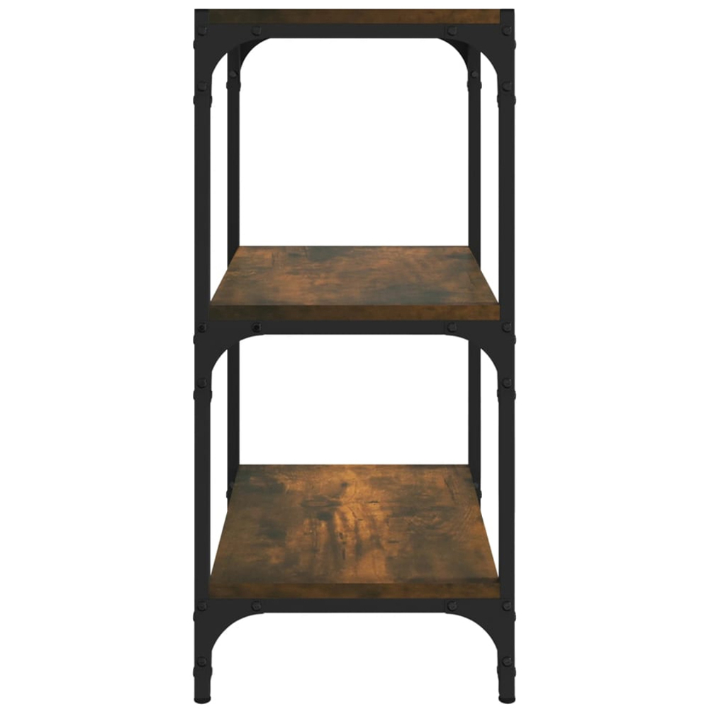 vidaXL 3 Shelf Smoked Oak Bookcase Image 5