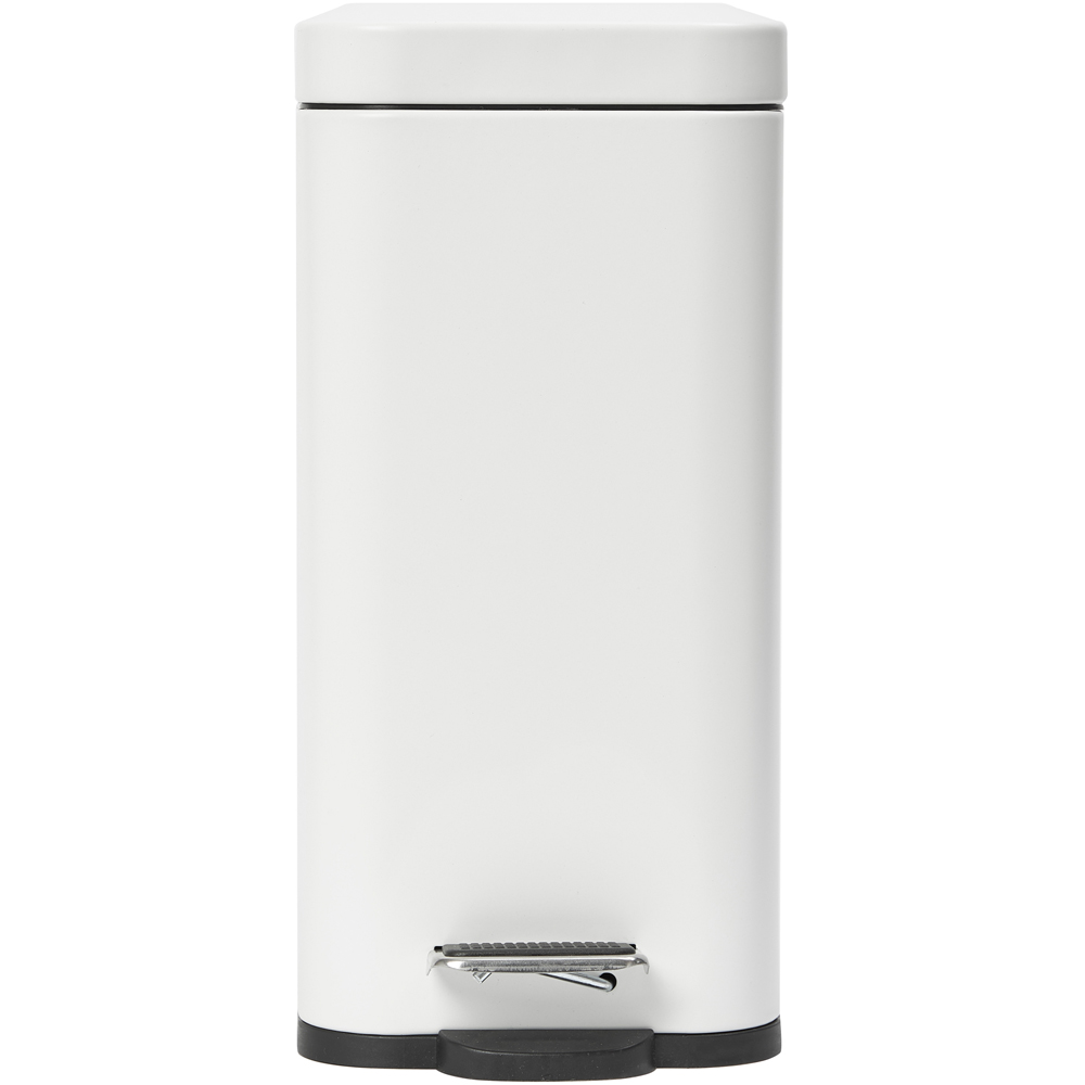 Pifco Slim Line White Steel Pedal Bin with Slow Close Lid 5L Image 2