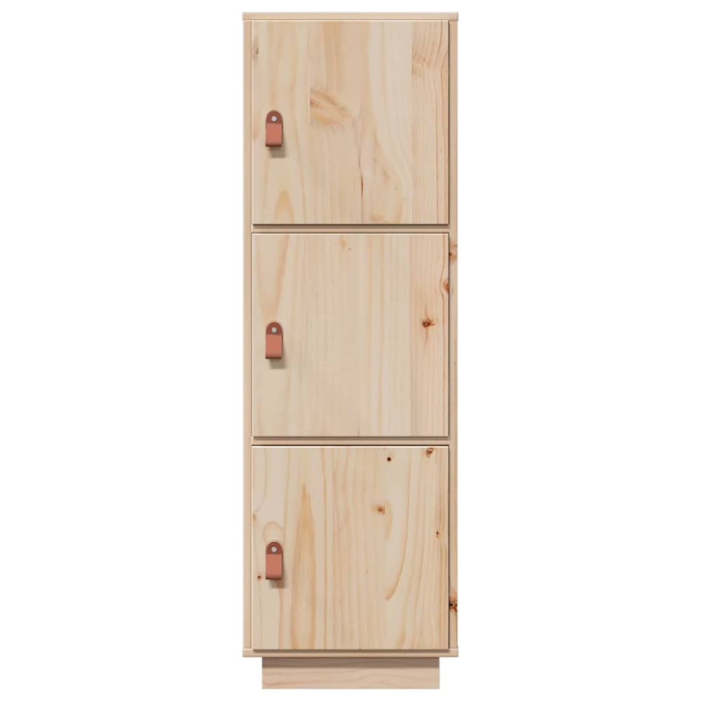 vidaXL 3 Door Natural Solid Pine Wood Highboard Image 4