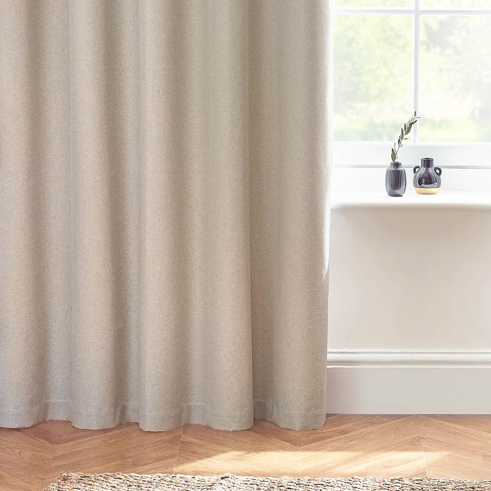 furn. Dawn Linen Thermal Blackout Eyelet Curtain 137 x 229cm Image 4