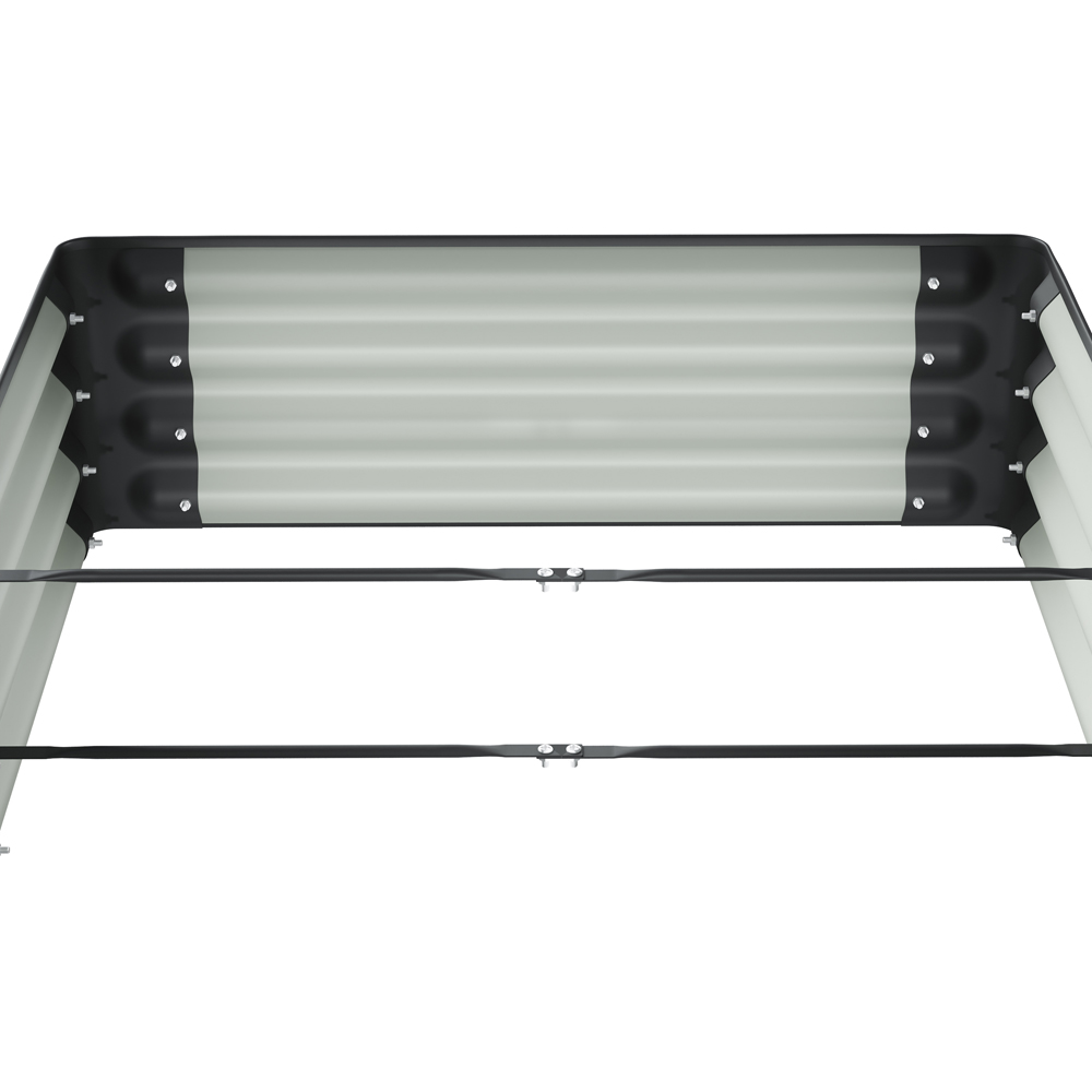 Living and Home Black Rectangular Galvanised Steel Raised Garden Bed 120 x 90cm Image 5