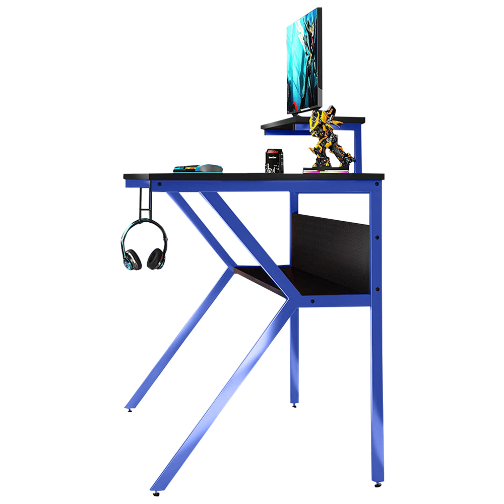 Neo Ergonomic 2 Tier Gaming Desk Blue Image 3
