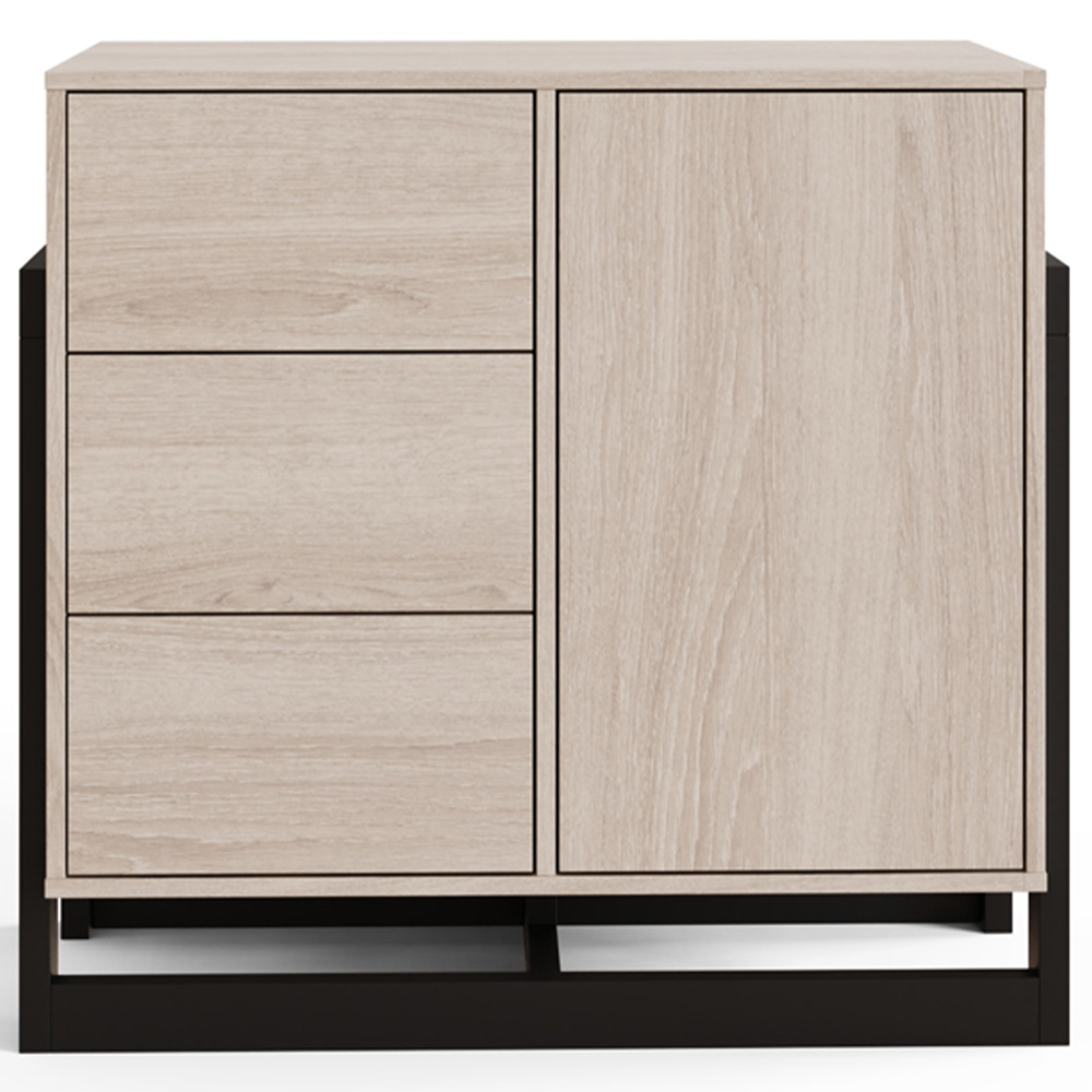 GFW Taite Single Door 3 Drawer Oak Sideboard Image 3