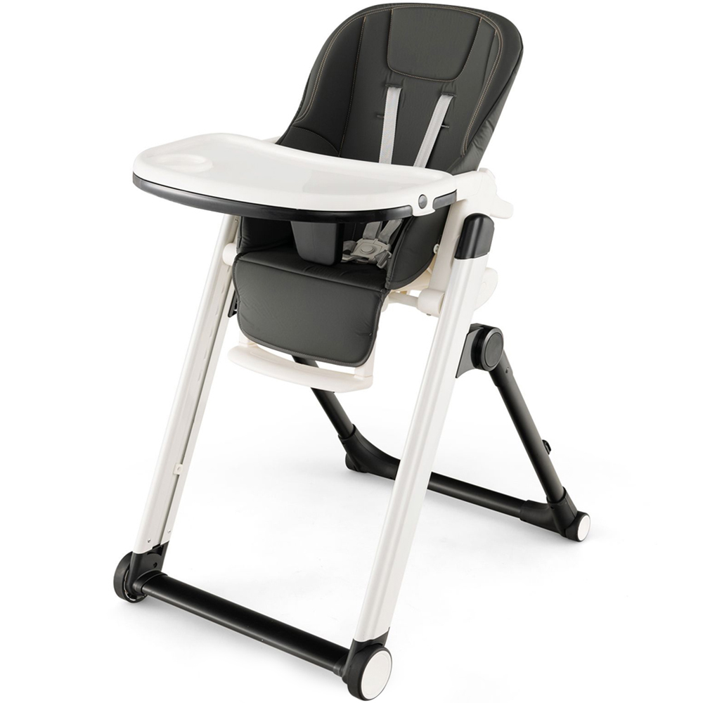 Costway Light Grey Multifunctional Folding Baby Highchair Image 1