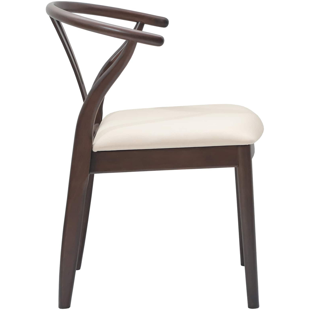 vidaXL Set of 2 Light Brown Rubberwood Vintage Dining Chairs Image 6